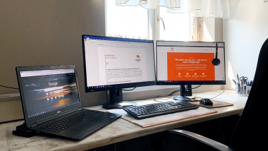 So schaut ein Homeoffice-Arbeitsplatz bei eMagnetix aus